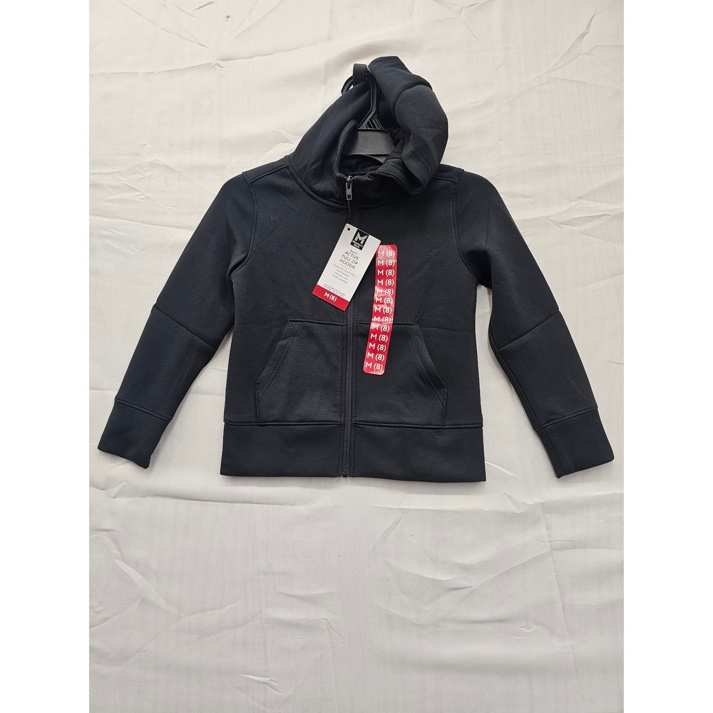 Member's Mark Boys Active Full Zip Hoodie Black Sweatshirt Size M 8 NWT